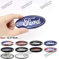 Ford 12.5cm Aluminum Metal Alloy Car Front Logo For Ford Fused Trunk Badge Fiesta Kuga Edge Mondeo Ecosport Decorification