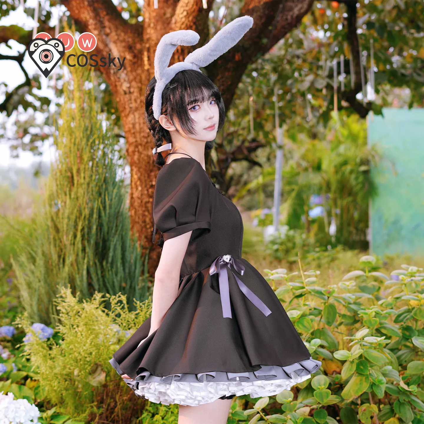 

Alien Stage SUA 3rd Anniversary Bunny Cafe Cosplay Costume Anime Idol Performance Outfit Cute Roleplay sua Black Lolita Dress