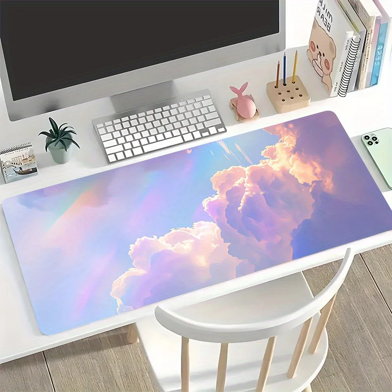 

Purple Cloud Cluster Mouse Pad Large Rubber Anti-slip PC Desk Accessories Mousepad for Offices and Gamer Keyboard Mats Decor Mat