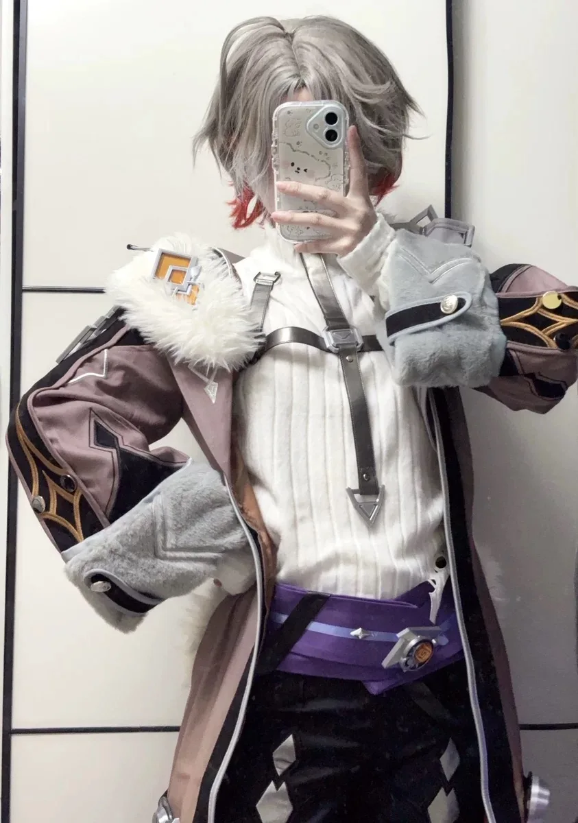 

Game Genshin Impact Newly Illuga Cosplay Costume Halloween Christmas Handsome Woman Man uniforms coat wig prop Illuga suit