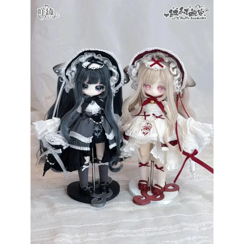 Meki Fluffy Goodnight Series Electronic Header Card 1/6 Scale 4 Points Articulated Figure Blind Box Anime Figure Collectible view 5