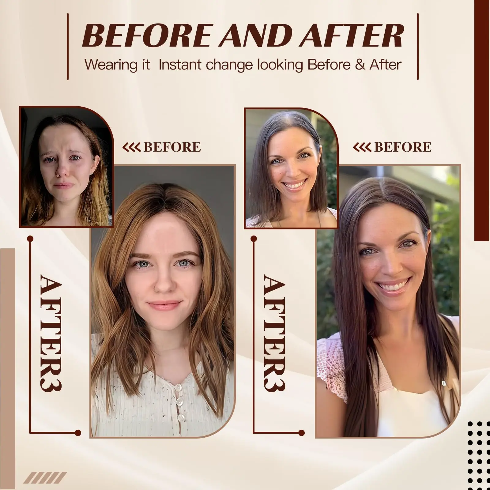 14 Inch Blonde to Brown Ombre 100% Human Hair Toppers with Dark Root Middle Part Lace Base Clip In Hairpiece Remy Extensions