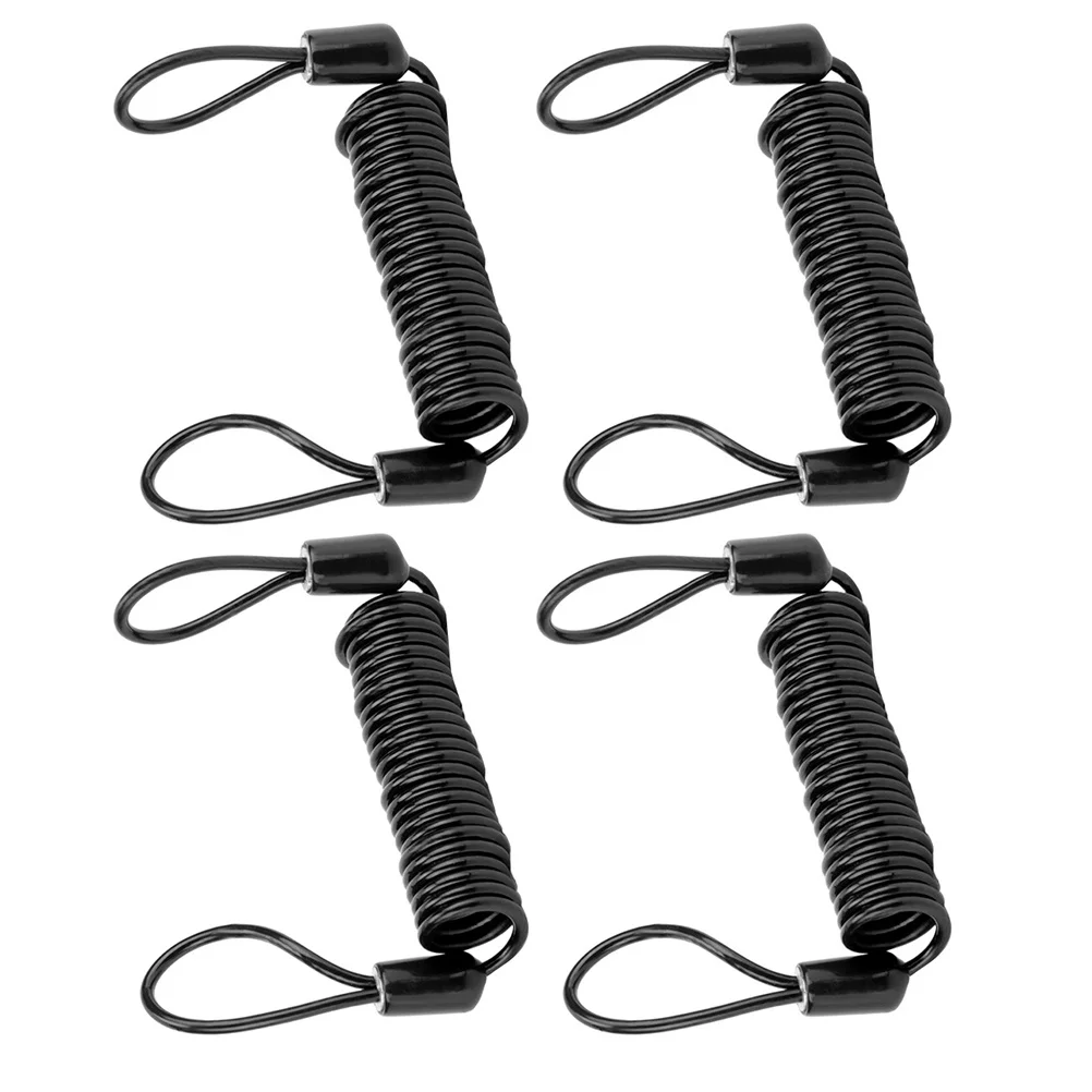 4Pcs Robust Bike Lock Cable Anti Theft Spring Rope with Reminder Function for Motorcycle Brake Disc Safety Lock