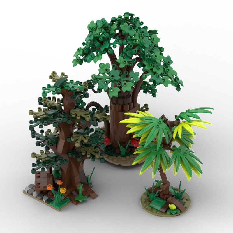 City farm MOC Parts Figures Building Blocks Set Plant Tree Leaf Flower Grass Garden ModelFriends Bricks Toys For Children