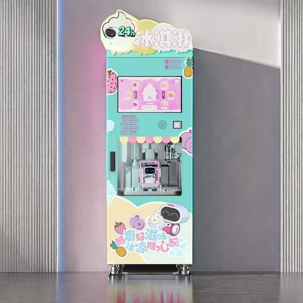 Coin Operated Ice Cream Vending Machine Constant Low Temperature Refrigeration Auto Self Clean  Soft Ice Cream Dispenser