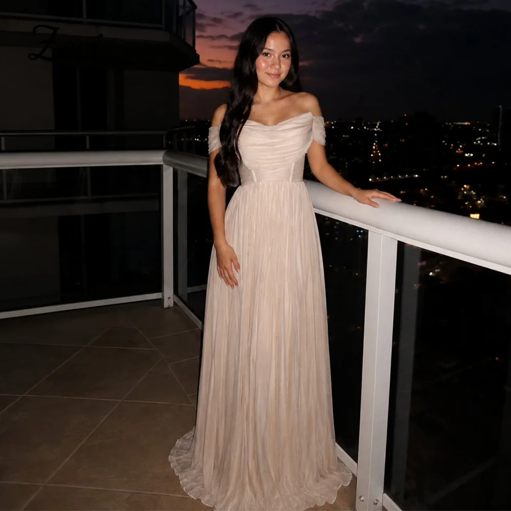 Zoci Boho Chiffon Wedding Dresses Customized Pleated Draped A Line Women's Formal Party Evening Dress Wedding Engagement Gowns