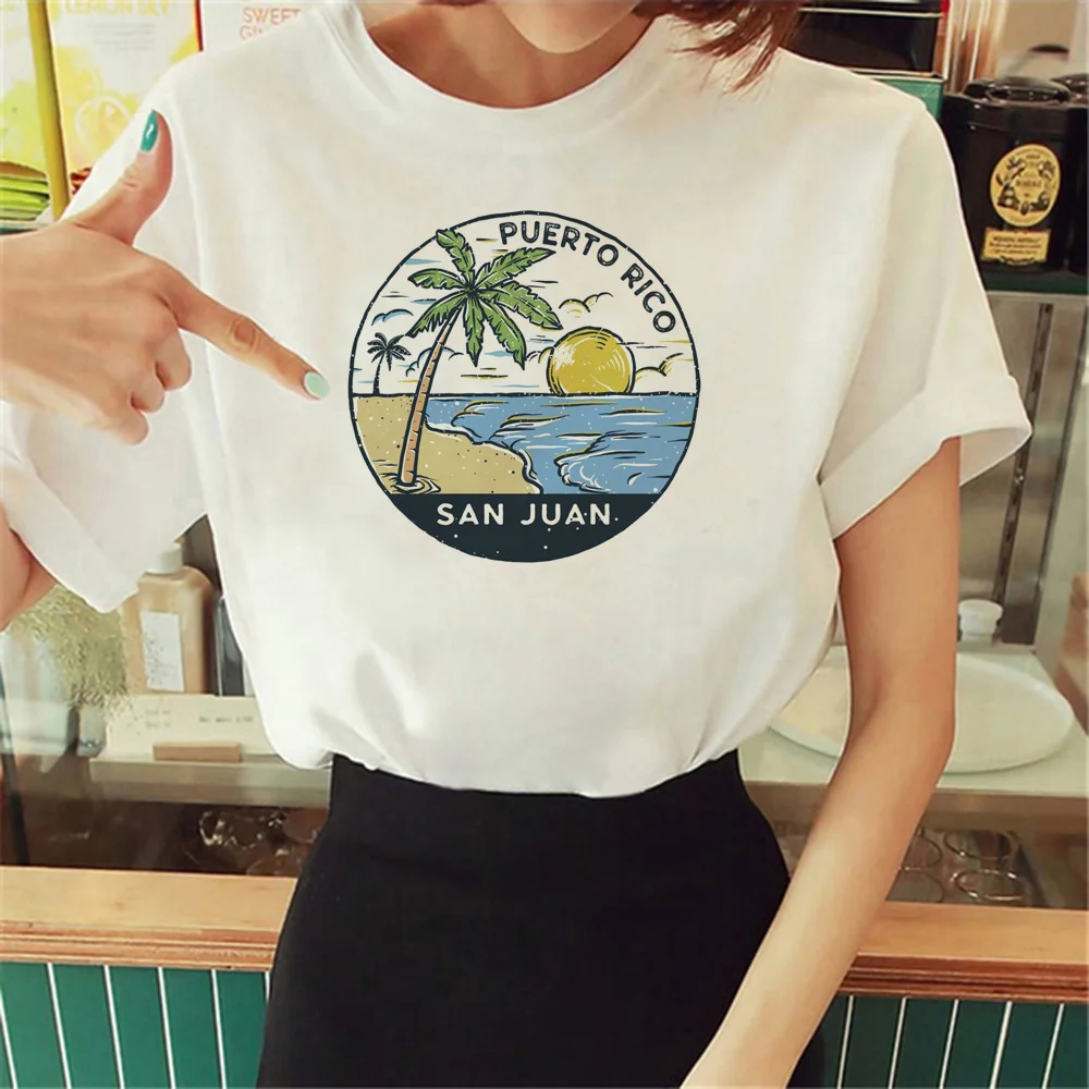 Puerto Rico tshirt women anime Tee female manga comic clothes