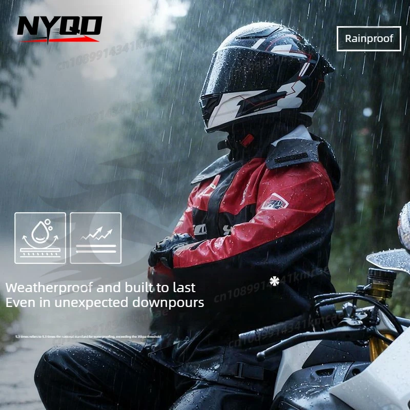 

Motorcycle Raincoat Rainstorm-proof Full Body Waterproof Rider Split Rain Pants Suit Locomotive Riding Raincoat Men and Women