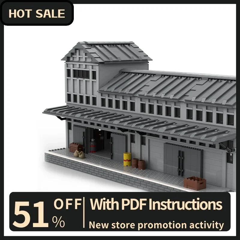 

New 4134Pcs City Hot Street View Moc Modular Train Freight Depot Model Building Custom Puzzle DiyCreative Idea Toy Birthday Gift