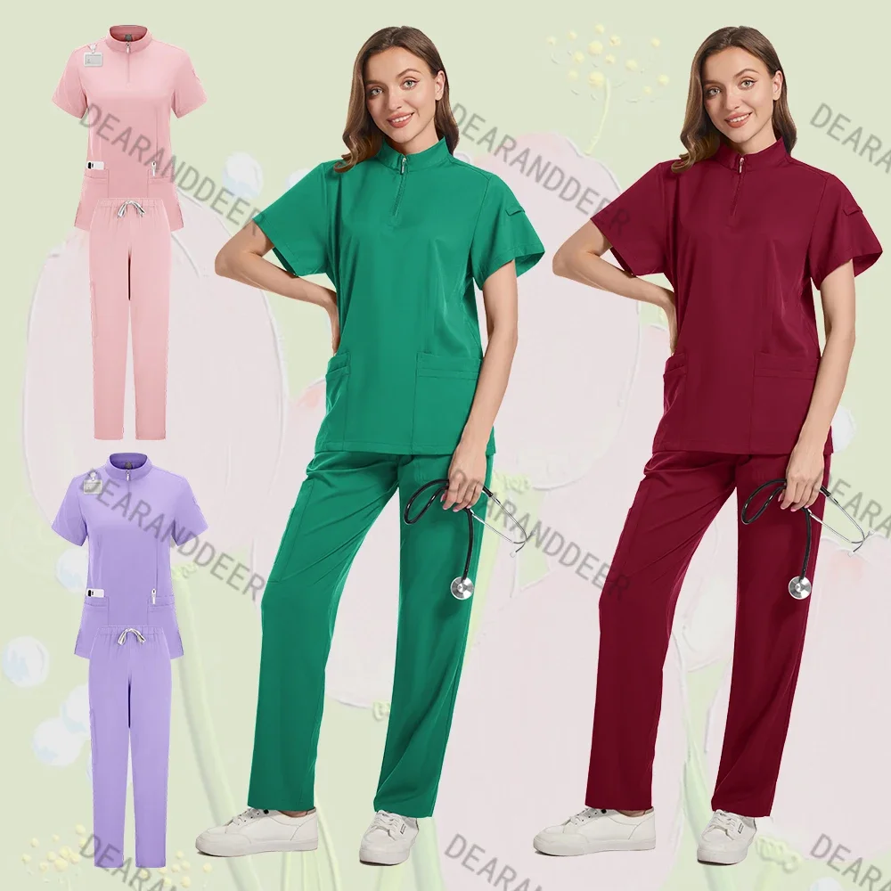 Women's fashion medical nurse uniform high-quality fabric beauty salon dental hospital surgical nursing clinical surgical set