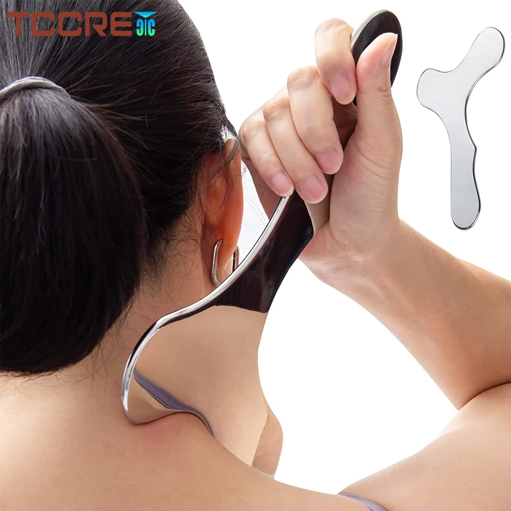 

Medical Grade Stainless Steel Scraping Board Body GuaSha Scrapper Plate Body Massage Tools Physical Therapy Release Pain Relief