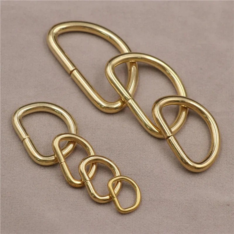

5-20Pcs 10-38mm Solid Brass D Ring Buckle for Bag Strap Webbing Connector Clasp Keychain Carabiner DIY Bags Hardware Accessories
