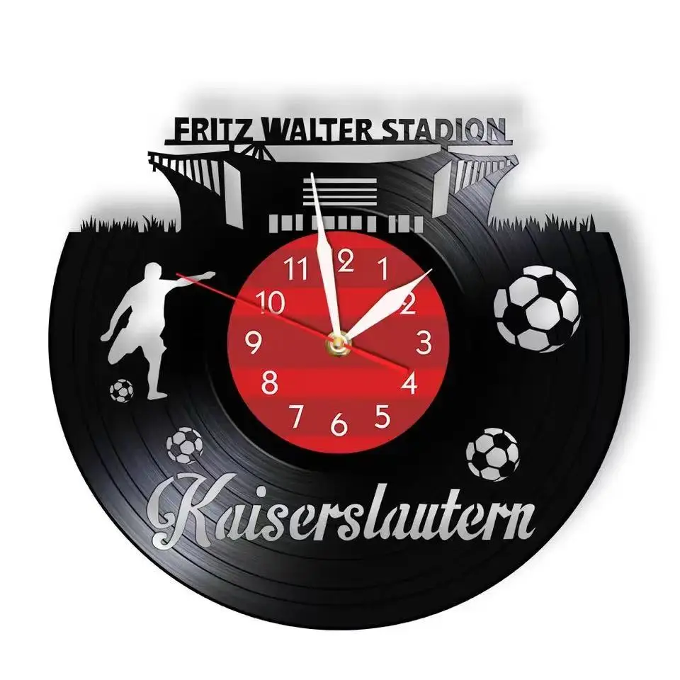 Kaiserslautern Miracle Champions Celebration Wall Clock Made of Vinyl Record Germany Football Fan Home Decor Silent Quartz Clock