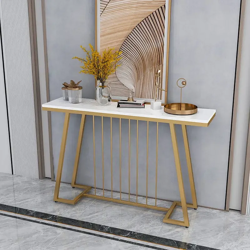 New Chinese-style entrance table against the wall Fashion style marble Simple slender strip Checkcase corridor American-style