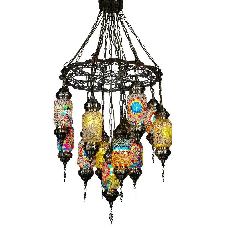

Special restaurant chandelier Turkish handmade duplex floor staircase cafe hotel bed and breakfast bar decorative chandelier