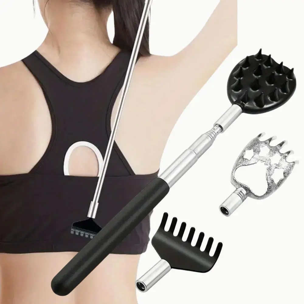 

1pc Telescopic Back Scratcher Extendable Cactus Back Scratcher Retractable One-Hand Itch Stick For Women 3IN1 Health Products