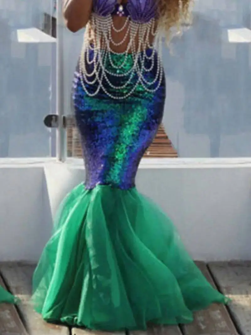 Mermaid Skirt Women Party Fancy Long Maxi Skirts For Christmas Cosplay Costume Falda De Fiesta Fashion Women Skirts