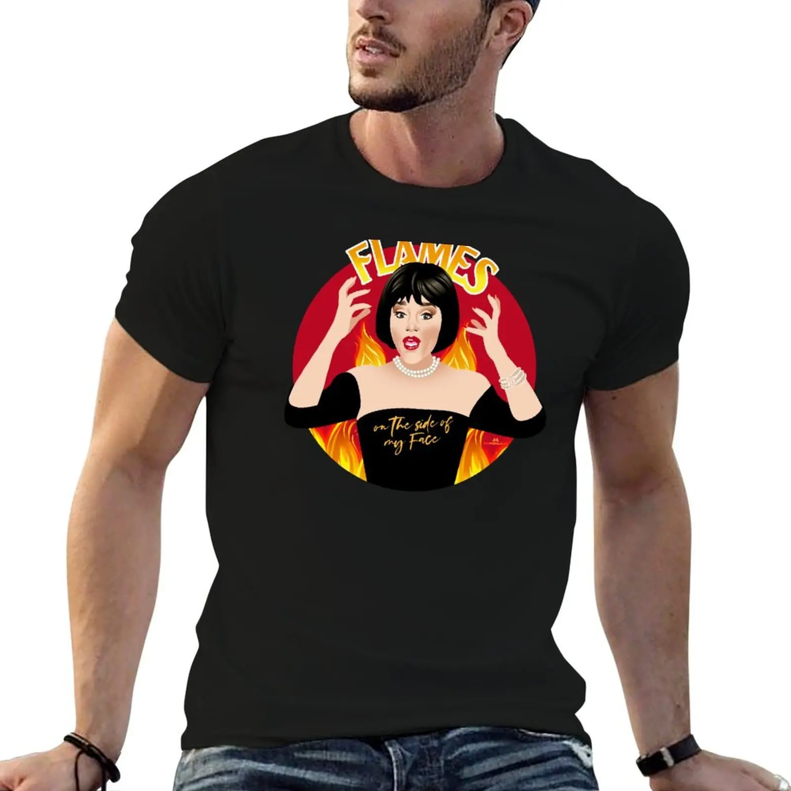 

Flames T-Shirt anime t shirts oversize man t shirt summer T-Shirt