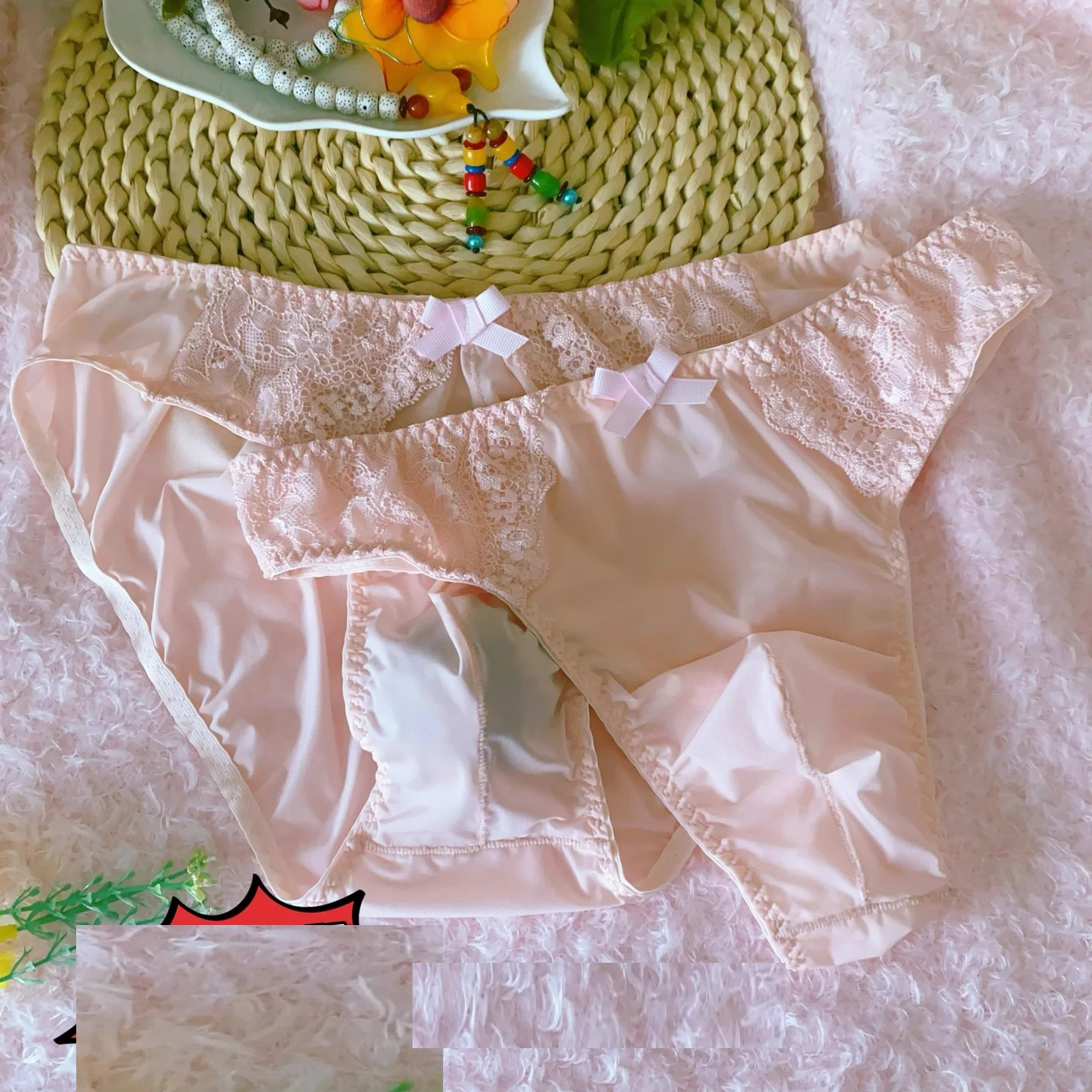 

Мужские кружевные трусы с галстуком-бабочкой, розовые трусы с низкой талией для DJ Club Bar BF, подарочные трусики LGBQ