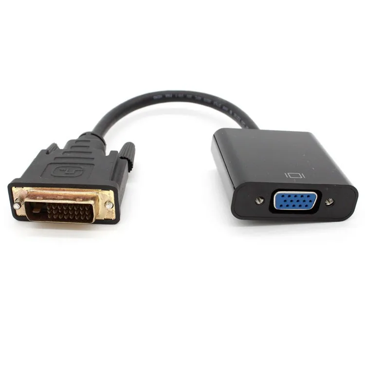 Full HD 1080P DVI-D DVI To VGA Adapter Video Cable Converter 24+1 25Pin to 15Pin Cable Converter for PC Computer Monitor