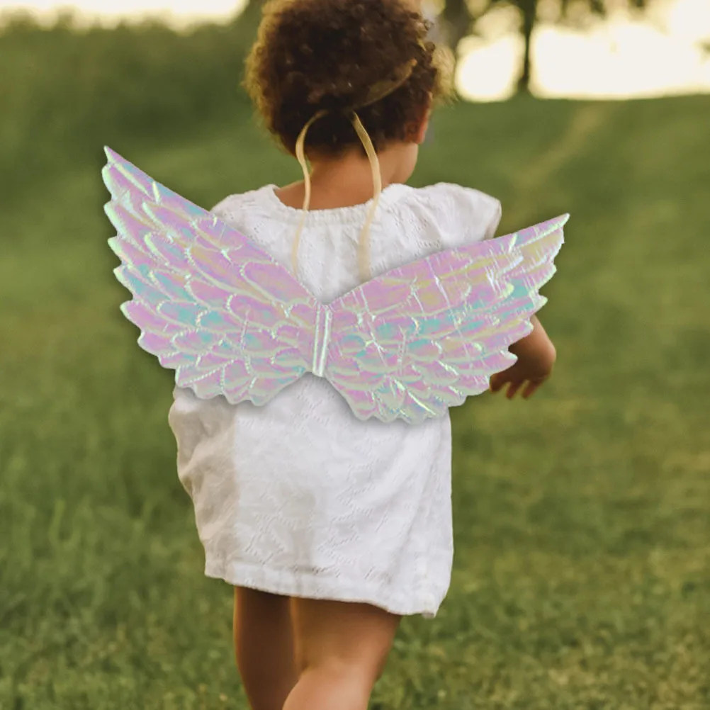 6 szt. Metaliczne skrzydła anioła dla dzieci, skrzydła wróżki, dekoracje na przyjęcie, rekwizyty do cosplayu, akcesoria do kostiumów, artykuły na przyjęcia dla dzieci