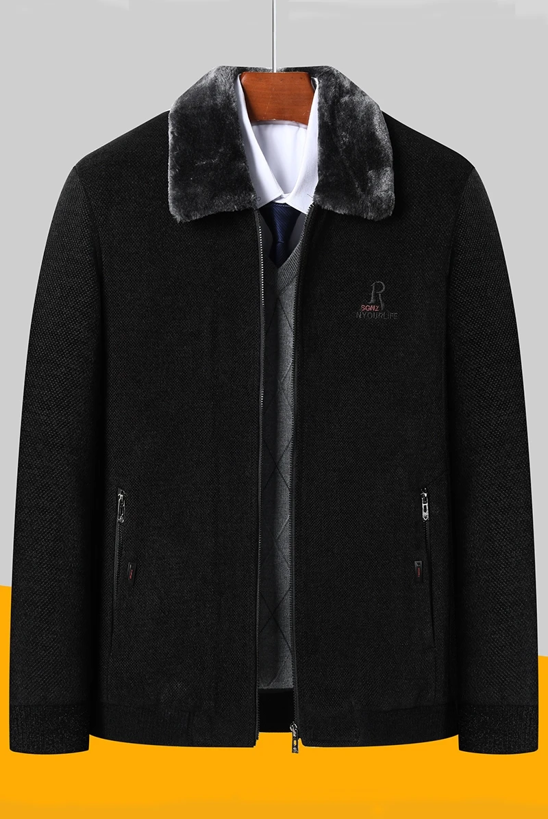 Winter lapel business plus cotton jacket Chenille fur collar padded cotton clothing