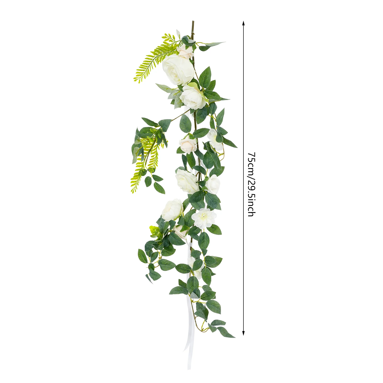 

White& Green 12 Pcs Artificial Pew Flower, Artificial Chair Flower for Decorating Wedding Chairs, Stairs, Windows, Bathrooms