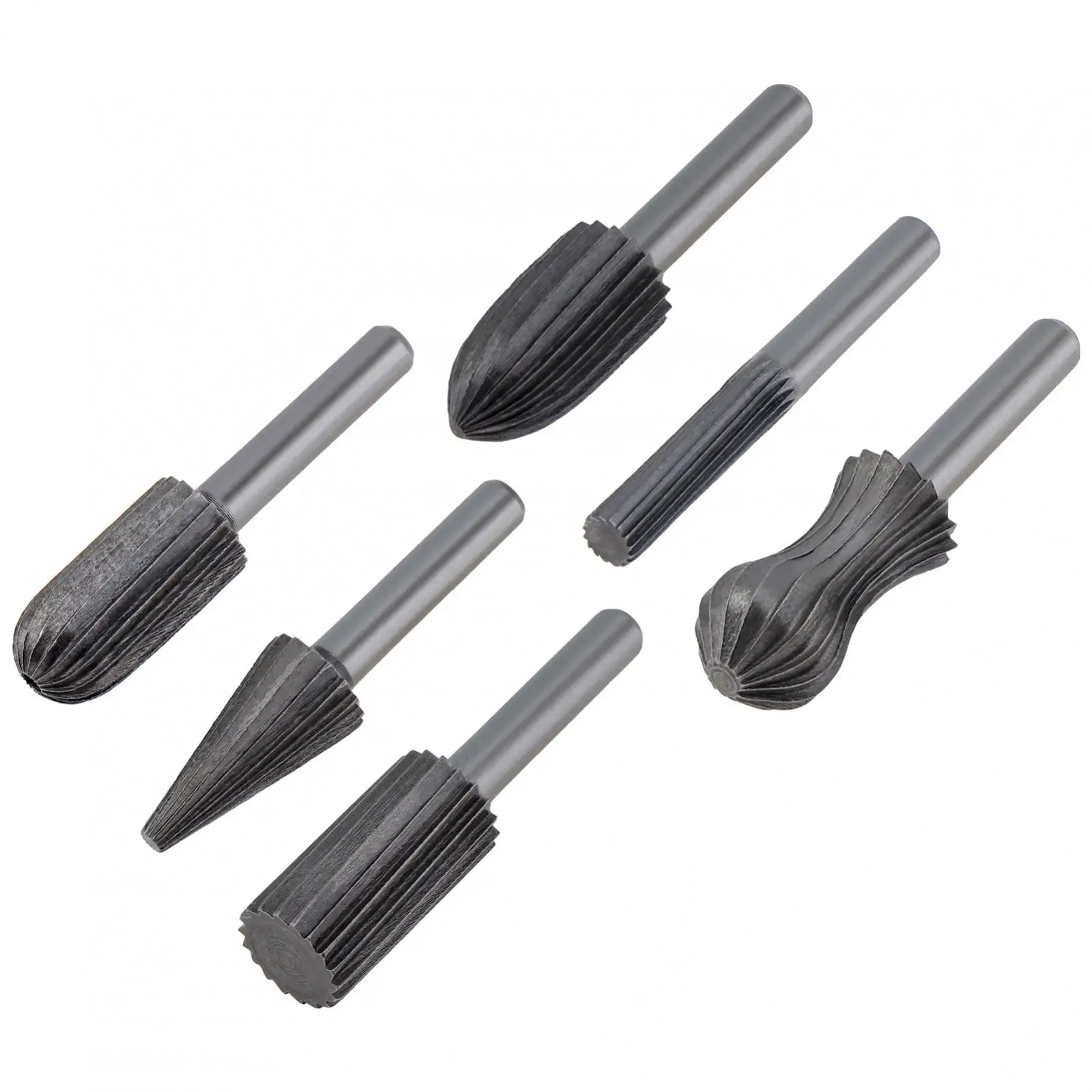 6pcs/set Mini Round HSS Burr Drill Bits for Woodworking, Steel Rotary Rasp File Set Woodworking Rotary Files