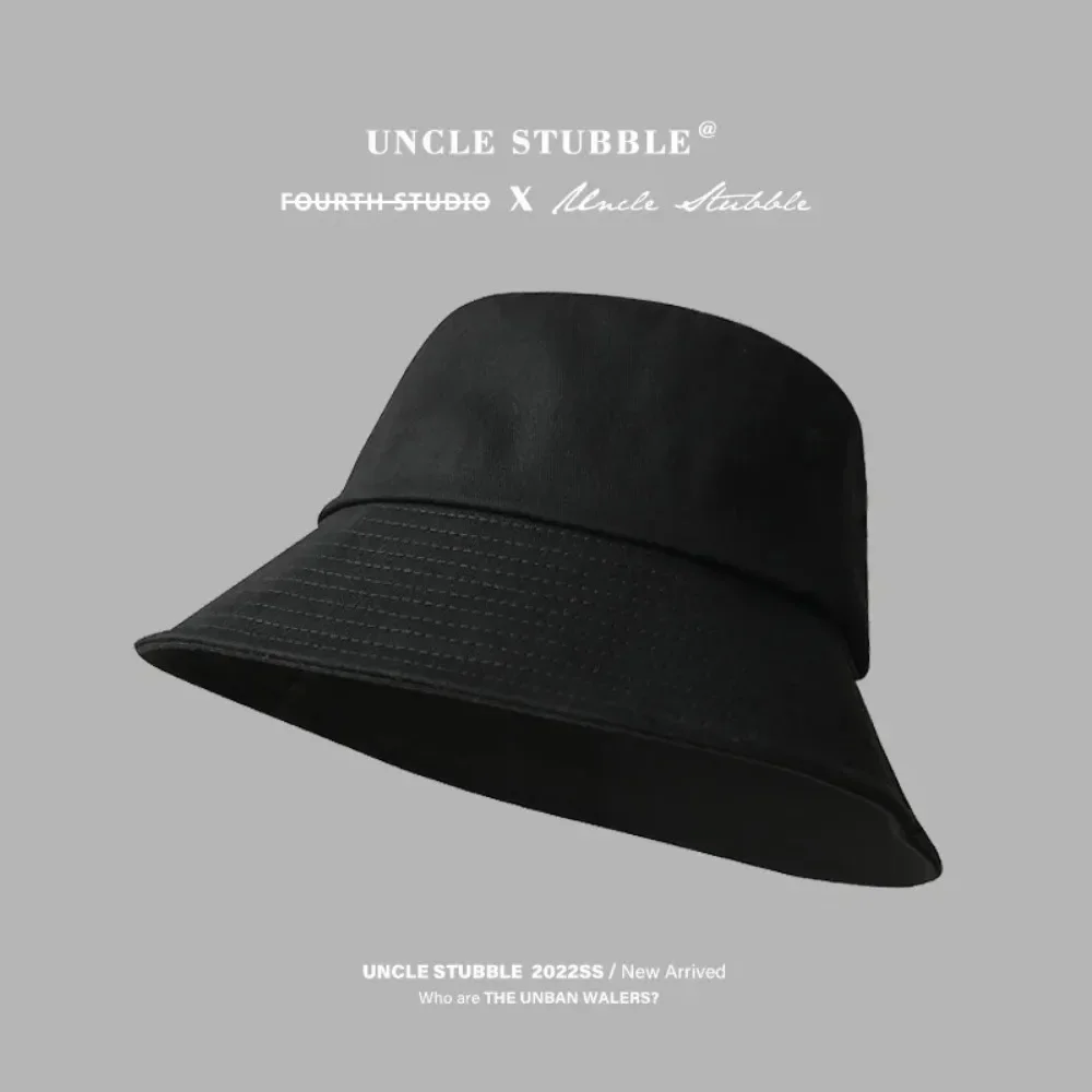 

59-62cm Big Size Black Bucket Hat for Men Women Summer UV Protection Cotton High Quality Large Brim Sunscreen Outdoor Sunhat Bob
