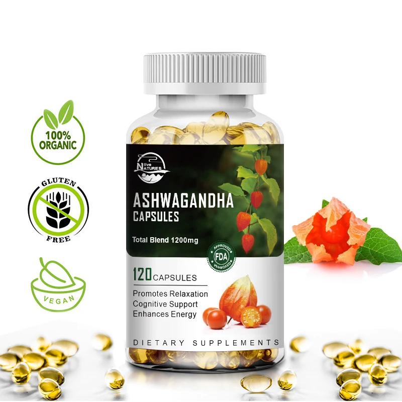 NATURE \'S LIVE 5000 мг капсул Ashwagandha - 120 / 240 / 480 - Иммунная поддержка от тревожного стресса