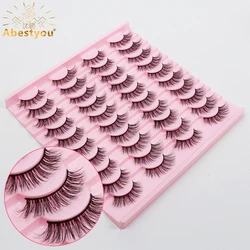 Abestyou Official Store 20pairs 3D Mink False Lashes Natural Messy EyeLashes Crisscross Wispy Fluffy Lash Extension Mannequin
