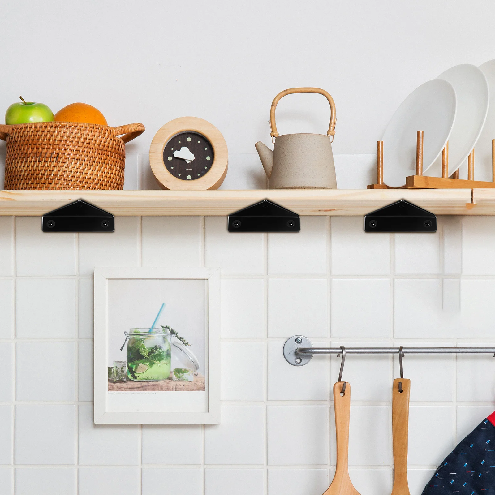 

6 шт., железные художественные кронштейны, скрытые треугольные опоры для полок, настенное крепление, плавающие полки, экономия места, металлическое крепление, фурнитура