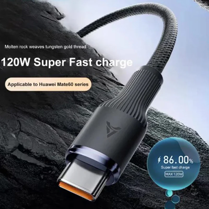 New 120W USB Type C Cable Braided Data Cable Super Fast Charge Cable Quick Charge 0.25M/1M/1.5M/2M/3M Cable For Huawei Sumsung