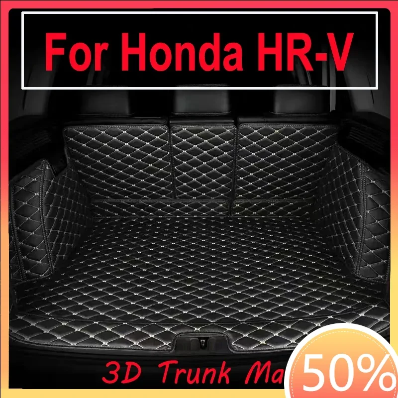 Car Trunk Mats For Honda HR-V Vezel RU 2022 2023 2024 5seat Leather Mat Car Trunk Storage Pads Maletero Car Accessorie Interior