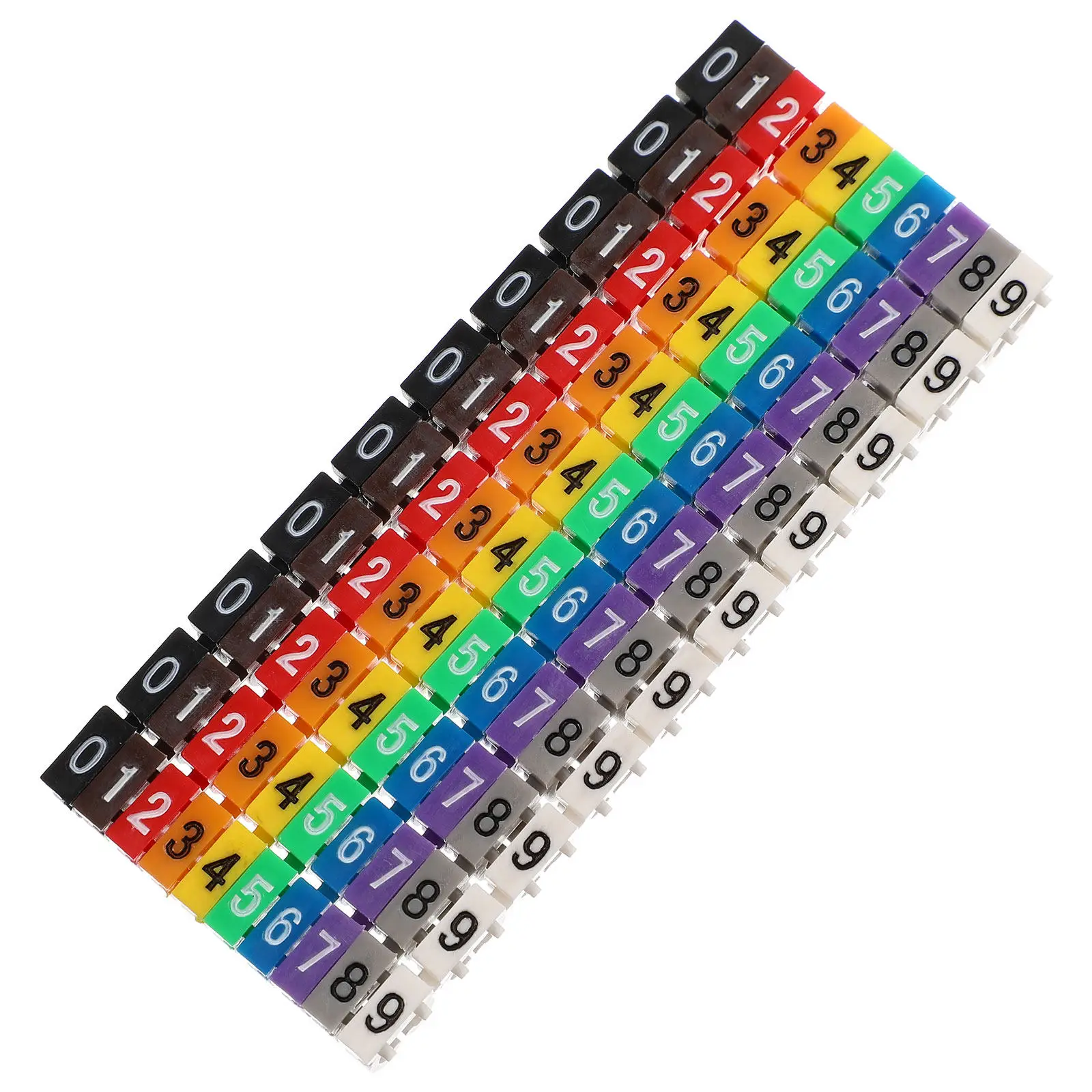 100Pcs Cable Labels Buckle Style Multicolor Wire Identifier Tags Cord Management Markers for Home Office Wire Classification