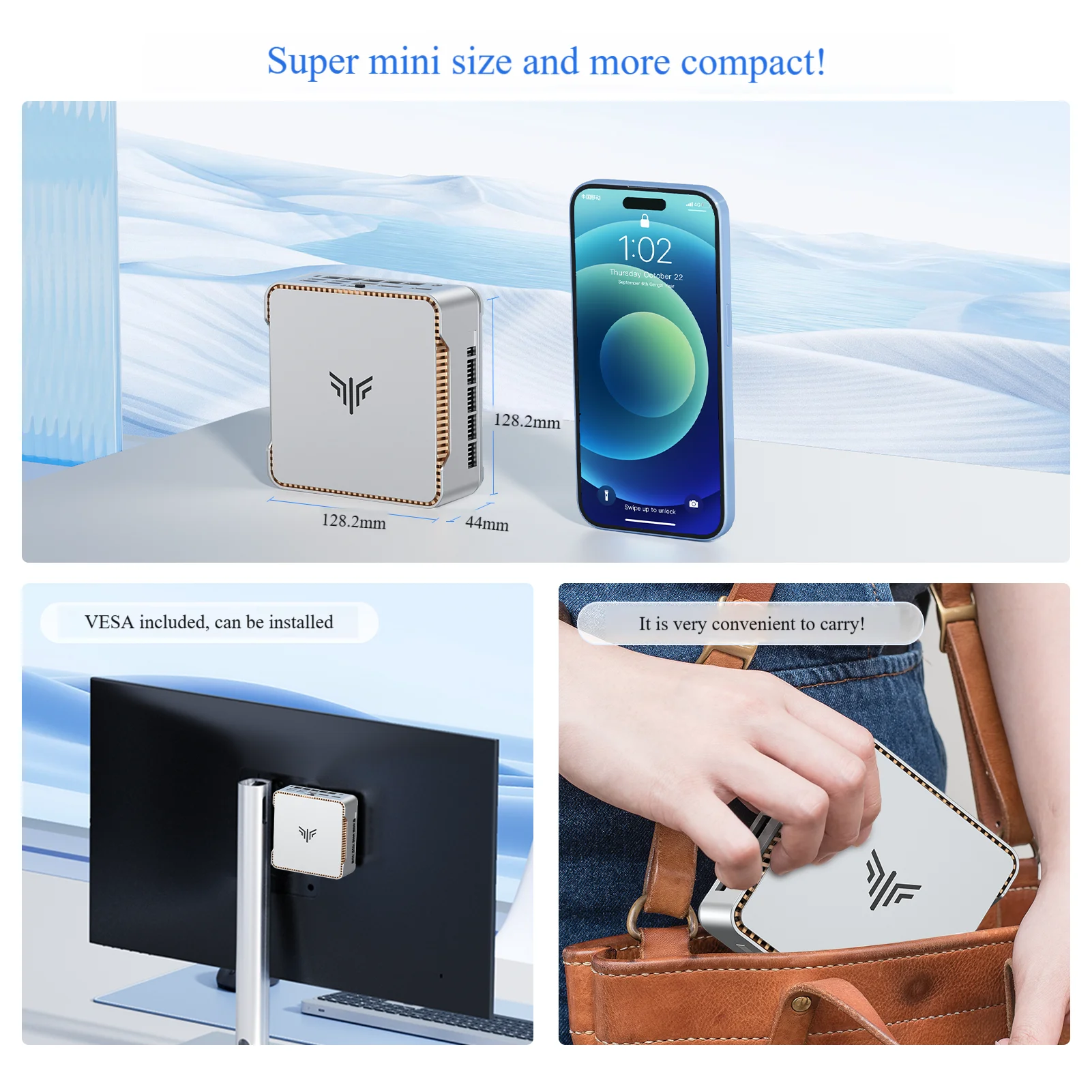 كمبيوتر ألعاب صغير ACEMAGIC Hyper P2، 4300U 16GB DDR4 512GB SSD أجهزة كمبيوتر مكتبية صغيرة، شاشة ثلاثية 4K 6*USB3.2، USB-C، HDMI، DP، #6