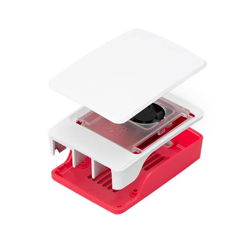

Raspberry PI 55B protective case Red and white shell With a cooling fan