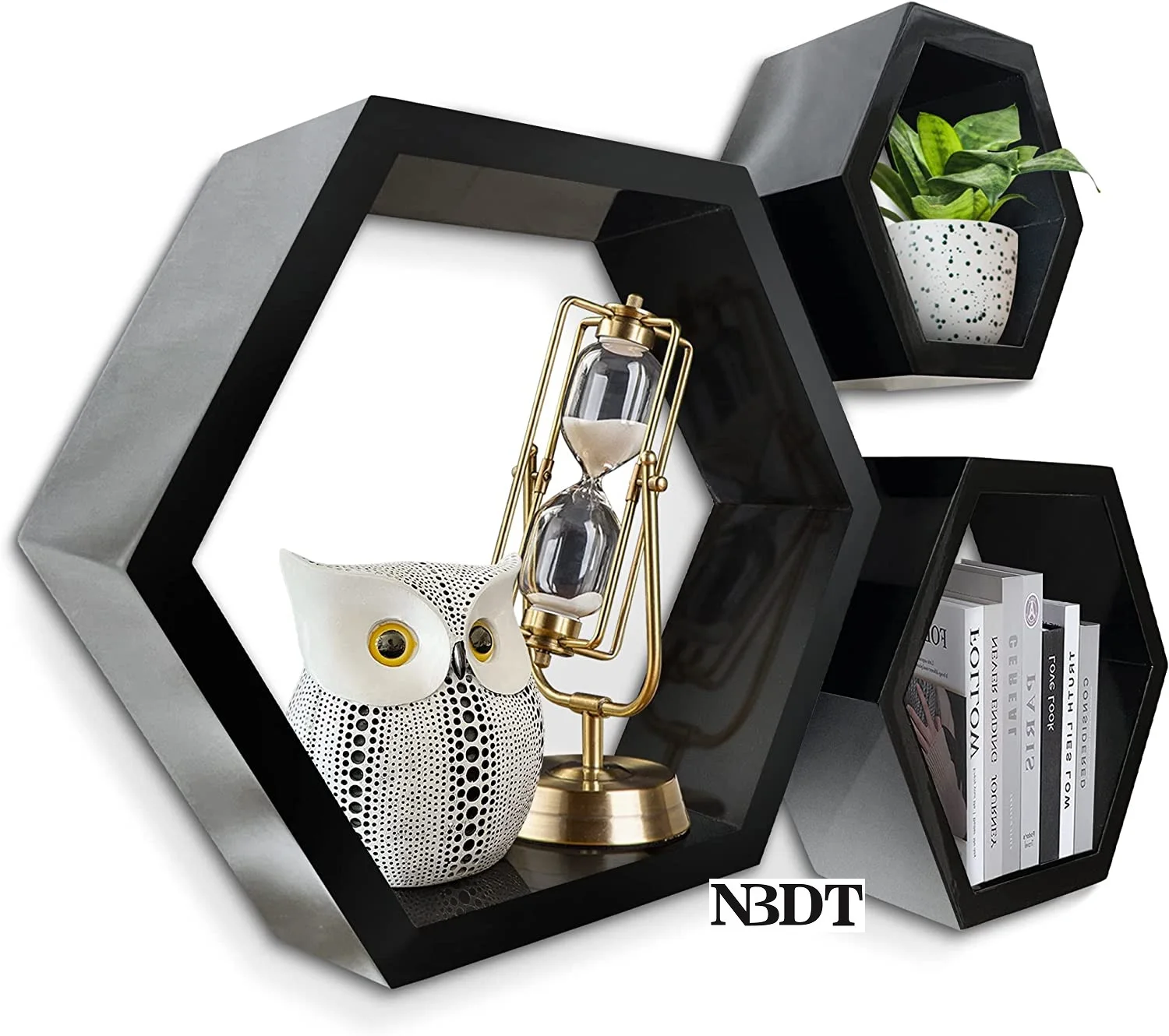 

1Set Hexagon Honeycomb Lacquer Wall Floating Shelf For Decoration Storage