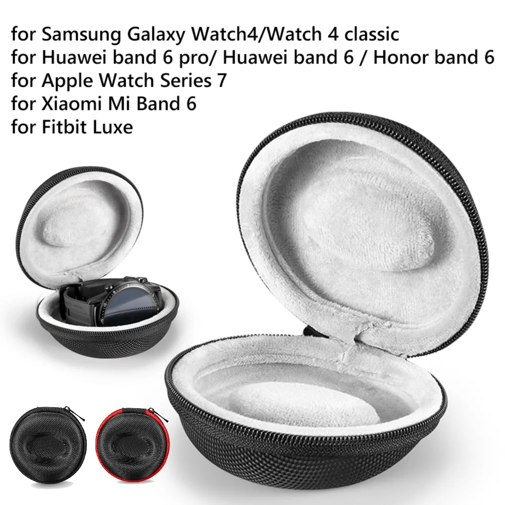 Caja de almacenamiento para reloj Huawei band 6 pro, funda protectora para Xiaomi Mi, funda de felpa EVA con cremallera anticaída para Apple Watch Series 7