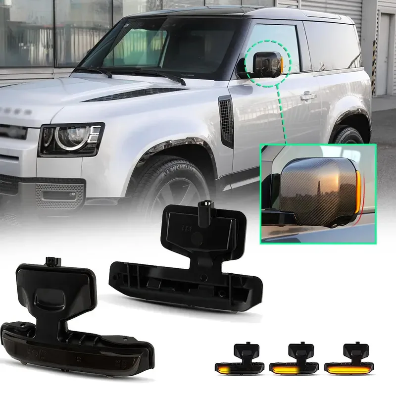 

1pair Rear led Mirror Dynamic Sweep Indicators lamp Fits For LR Defender 90 110 L663 2020-2023