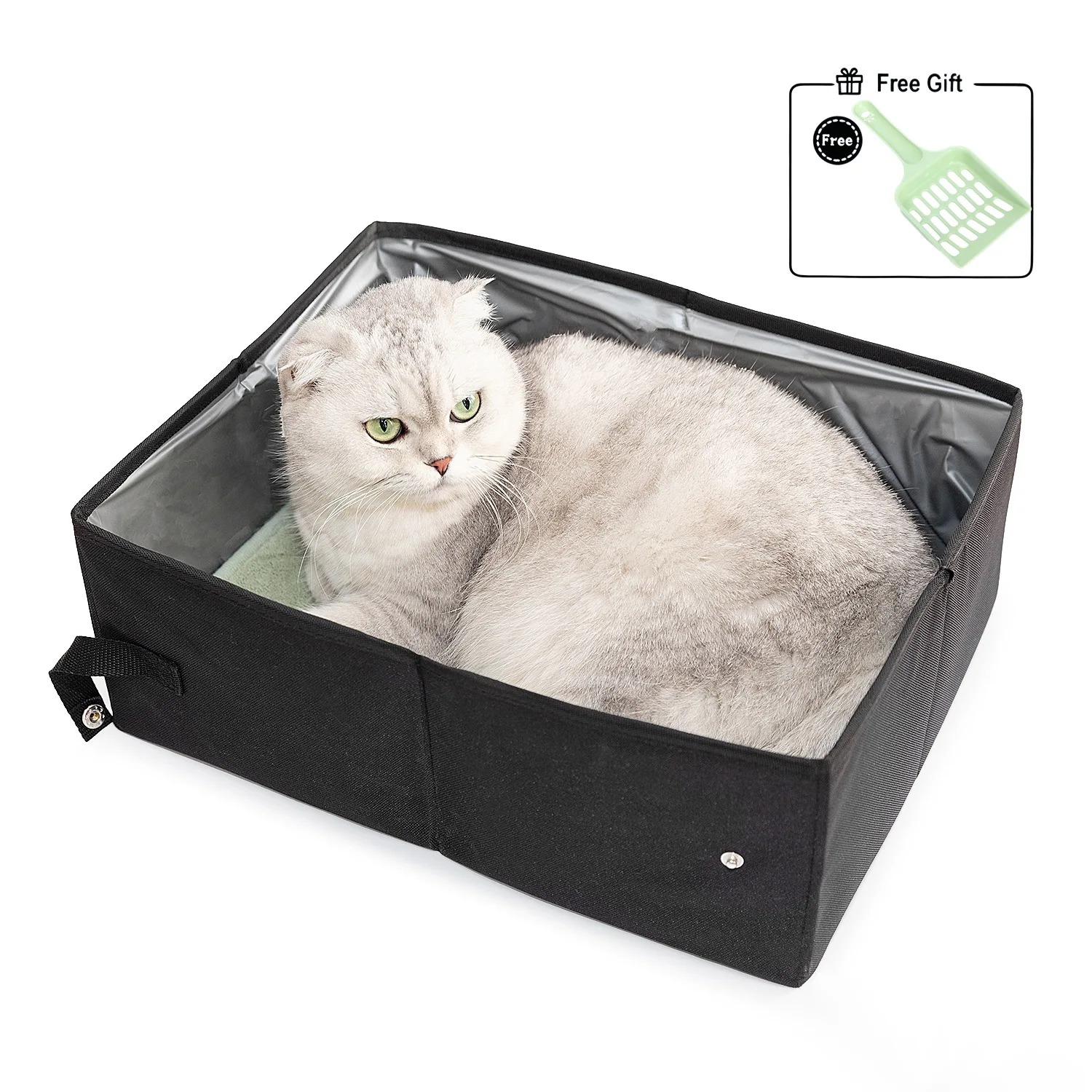 

EFCAT Simple Cat Litter Box Waterproof Foldable Outdoor Camping Portable Pet Cat Travel Toilet