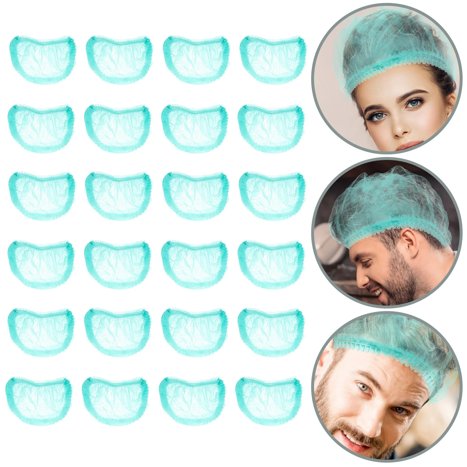 

100 шт. одноразовые сетки для волос, сетчатые шапочки, нетканые легкие гибкие сетки для волос для пищевой промышленности, одноразовые шапочки для душа