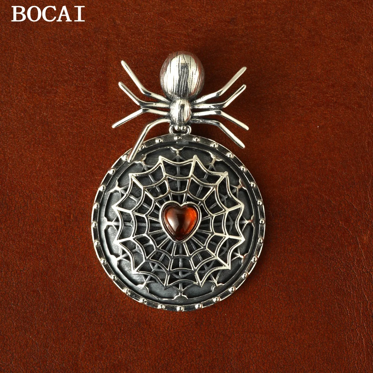 BOCAI S925 Sterling Silver Vintage Personalized Spider Pendant Men's And Women's Gift