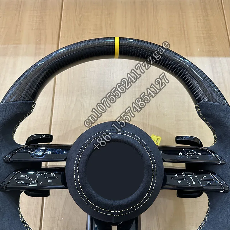 

SJC Auto Carbon Fiber Steering Wheel for A C E S G CLS AMG W176 W177 W204 W205 W213 W222 A45 Alcantara New Style