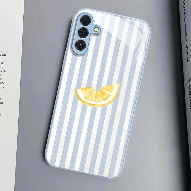 Versatile And Durable Blue Glass Phone Case Suitable for Samsung for Galaxy S26/S25/S24/S23/S22/S21 and other models