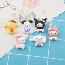 10Pcs Lovely Resin Cartoon Rabbit Cat Dog Pendant Trinket Earring Necklace Key Chain DIY Accessory Fashion Jewelry Making Charms