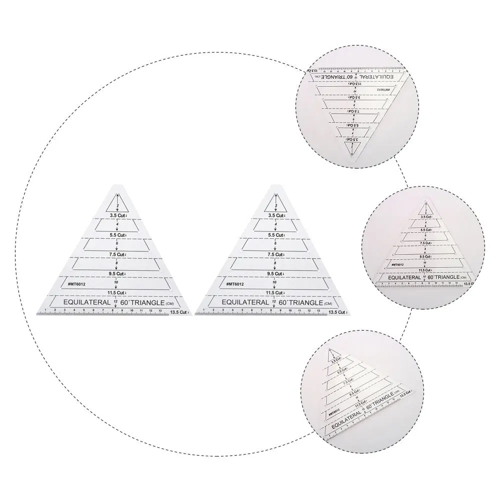 

2pcs Acrylic Quilting 12X6 Inch Clear Patchwork Cutting Tool For Sewing Crafts Diy With Marking Line Sturdy Design Quilting