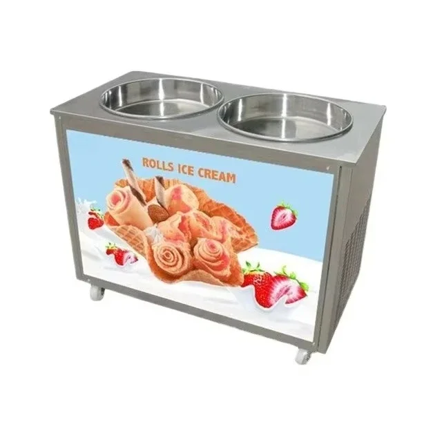 Quick-frozen ice cream rolling machine High power rate commercial fried ice cream machine