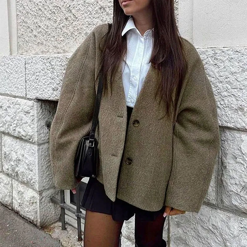 

Tops Women Winter Elegant Sweater Cardigan V-neck Loose-fit Hoodie New Comfortable Casual Minimalist Stylish Niche Versatile