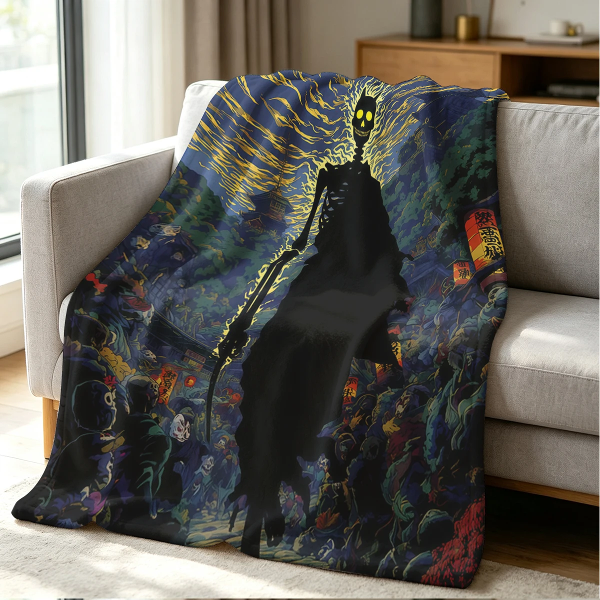 Ghost March Blanket Soft Cozy Throw for Sofa Bed Festive Holiday Decor Gift for Kids and Adults,Lightweight and Warm